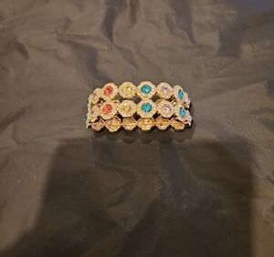 Chico's Gold-Tone Multicolor Crystal Bracelet